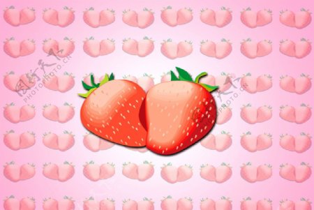 草莓背景底纹素材图片