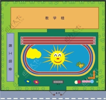 幼儿园操场平面图图片