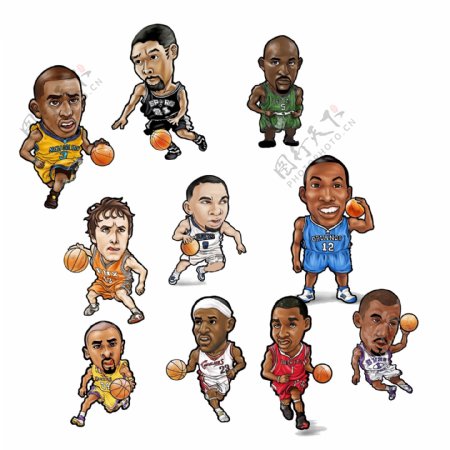 NBA卡通人物图片