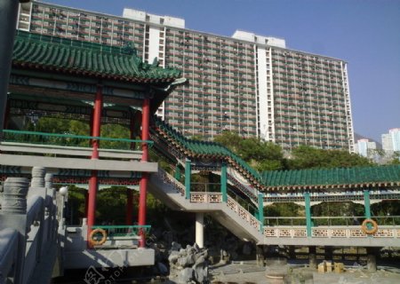 香港市內一景現代和古典的結合图片