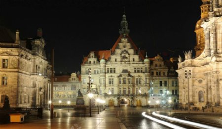 德累斯顿小镇夜景图片