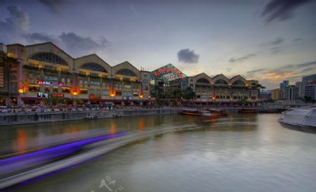 新加坡湖边街市图片