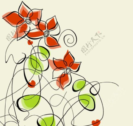 手绘花朵花卉矢量素材图片