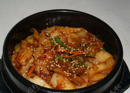 韩国泡菜石锅拌饭图片