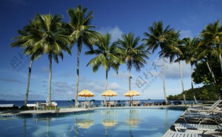 帕劳科罗岛国际度假村早晨海边图片