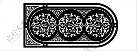 黑白欧式门花纹图片