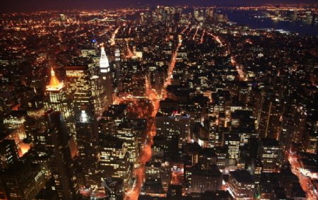 纽约曼哈顿夜景图片