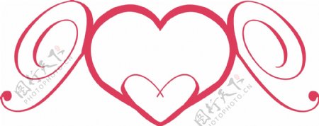 心双心logo2个x红色花纹图片