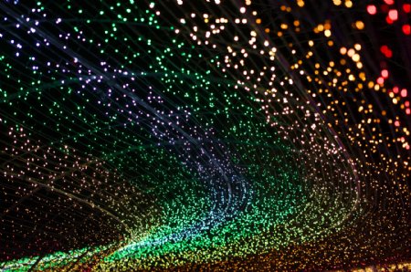 日本东京迪士尼乐园夜景光影彩虹图片