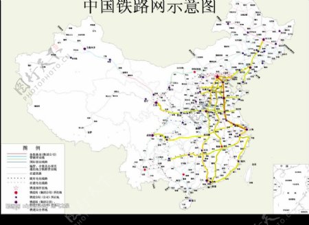 中国铁路网示意图图片