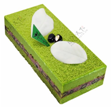 日式绿色蛋糕图片