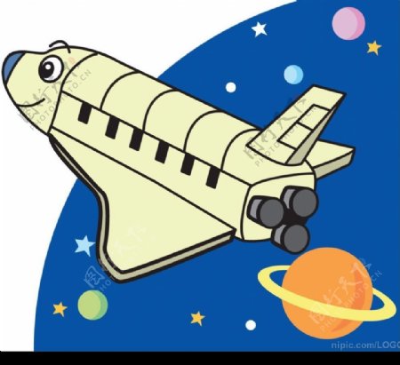 卡通宇宙飞船图片