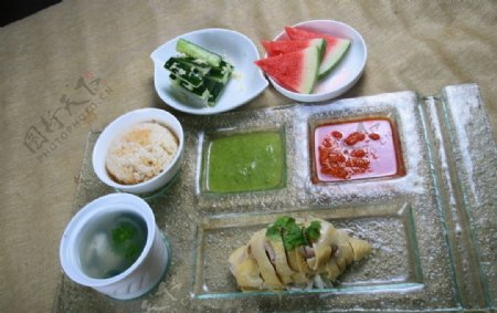 东南亚式套餐海南鸡图片