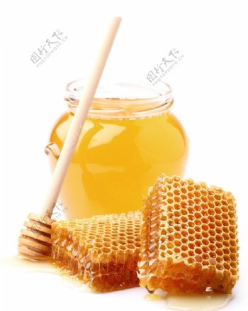 黄色蜂浆蜂巢蜜图片