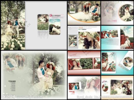 2013年最新甜蜜回忆跨页婚纱模板素材图片