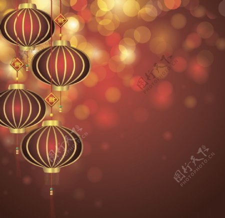 新年喜庆灯笼背景图片