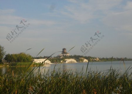 清风湖景图片