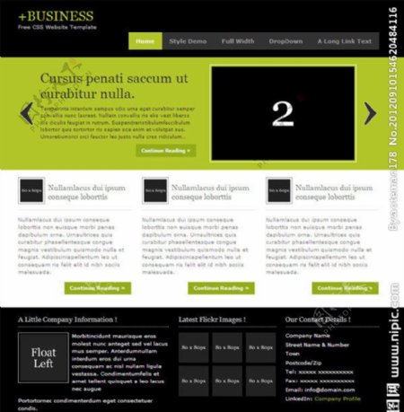 欧美风商业CSS网页模板图片