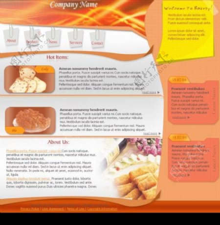 食品类网站模板图片