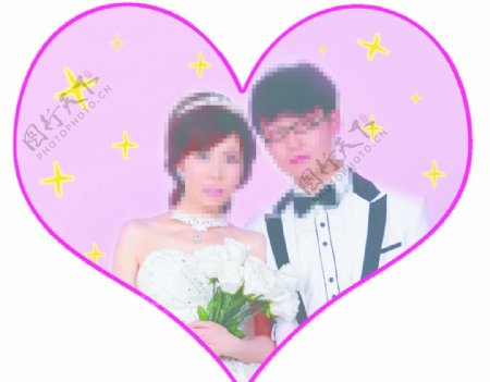 心形背景结婚海报图片