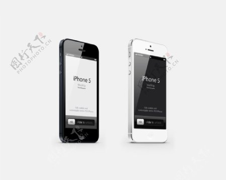 苹果黑白iPhone5侧面高清分层图片