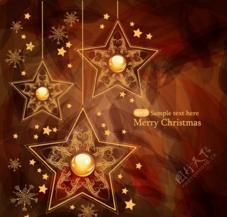 动感线条星星花纹梦幻圣诞背景图片