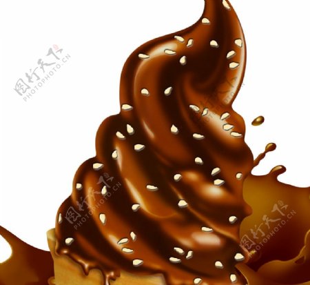 巧克力芝麻冰淇淋图片