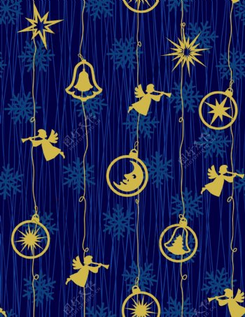 圣诞背景海报动感线条雪花花纹底纹丝带图片