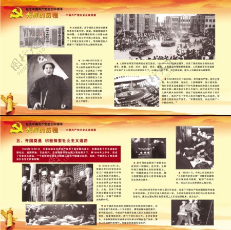 纪念中国共产党成立90周年展板图片