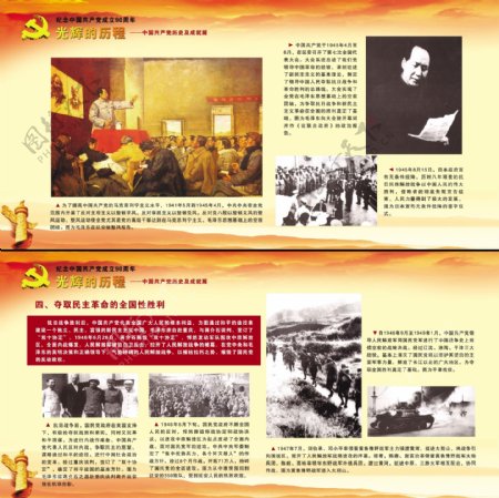 纪念中国共产党成立90周年展板图片