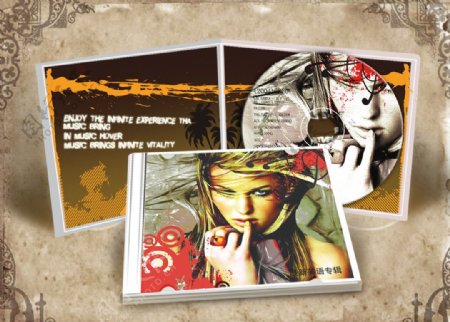 摇滚音乐CD包装设计效果图图片