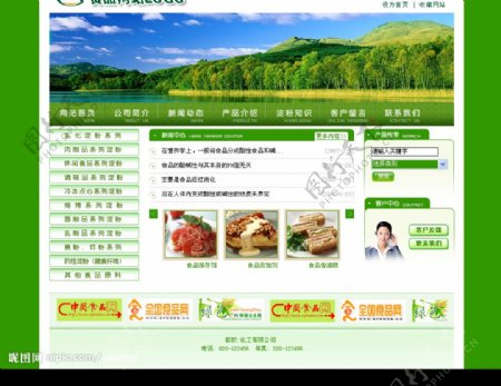 绿色环保型的食品网站图片