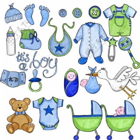 婴儿用品蓝色版男宝宝用图片