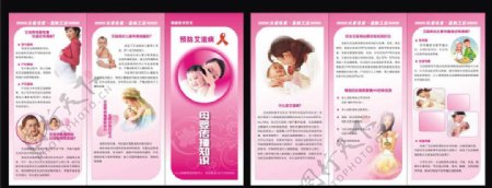 预防艾滋病母婴传播知识宣传三折页图片