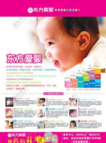 东方爱婴育婴教育广告DM宣传单图片