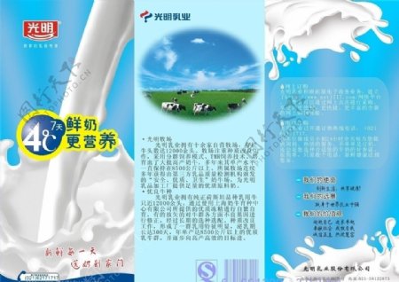 牛奶宣传册三折页图片