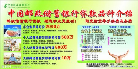 中国邮政储银行贷款品种介绍图片
