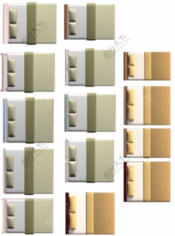 室内家具平面素材床类图片