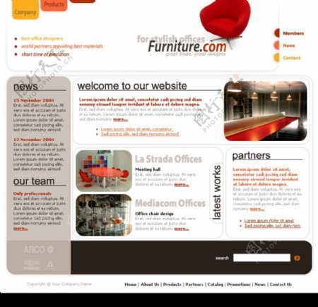 家具设计企业网页模板二图片