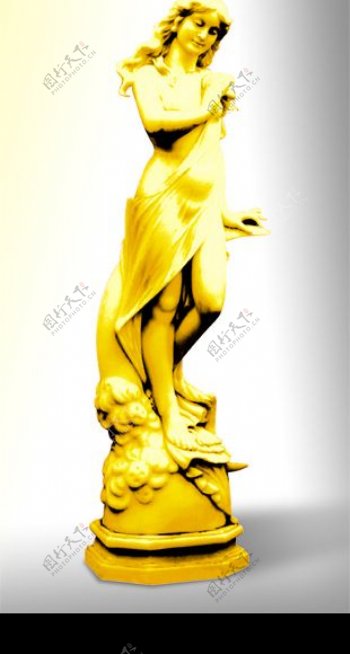 欧洲黄金美女雕塑PSD分层图图片