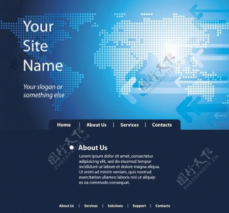 全球地球网站网页模板图片