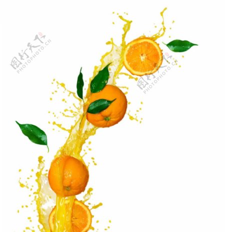 创意动感橙汁桔子图片