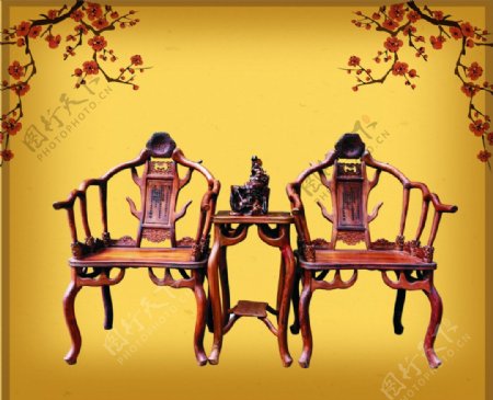 红木椅图片