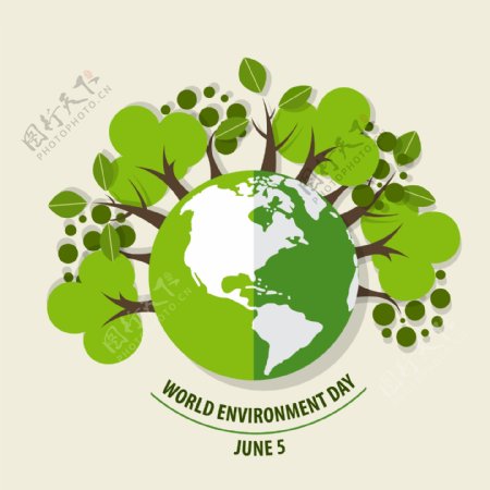 绿色地球生态世界环境日插图