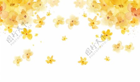 黄色花卉飘花浪漫背景墙