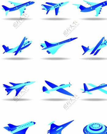 飞机图标飞机标签纸飞机模型