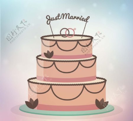 婚礼蛋糕矢量图