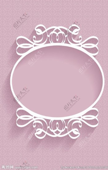 矢量粉色圆形花纹窗格边框背景