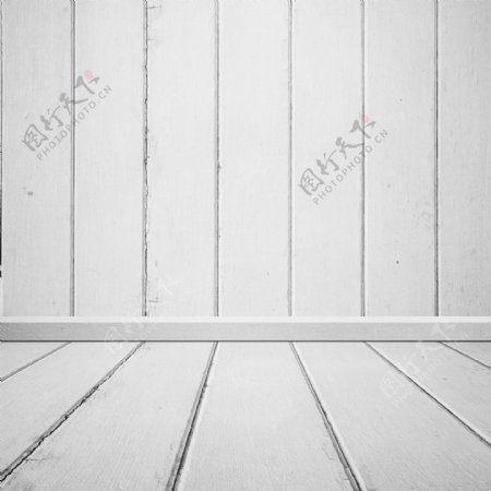 空间白色木板墙面木纹背景底纹