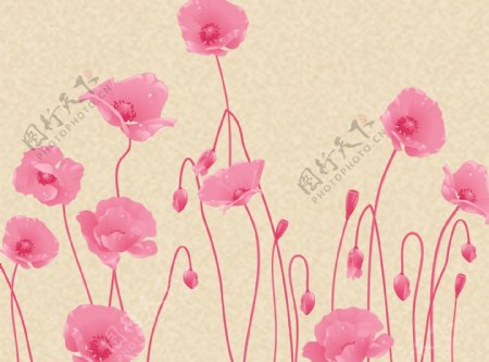 个性壁画大型壁画粉色花朵